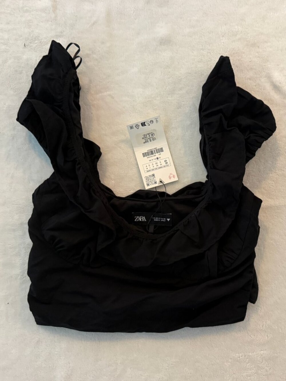 Zara Black Ruffle Top